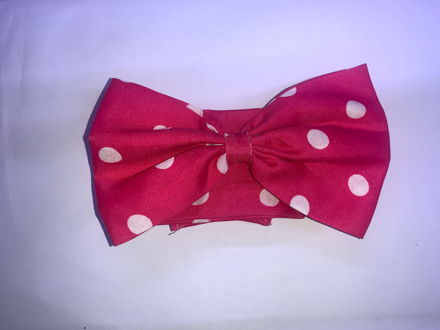 Pink Bow Tie with White Polka Dots