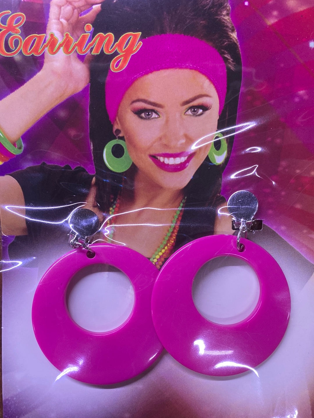 Earrings 80s Neon Hooped Earrings
