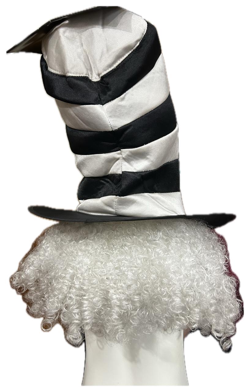 Black and White tophat with wig