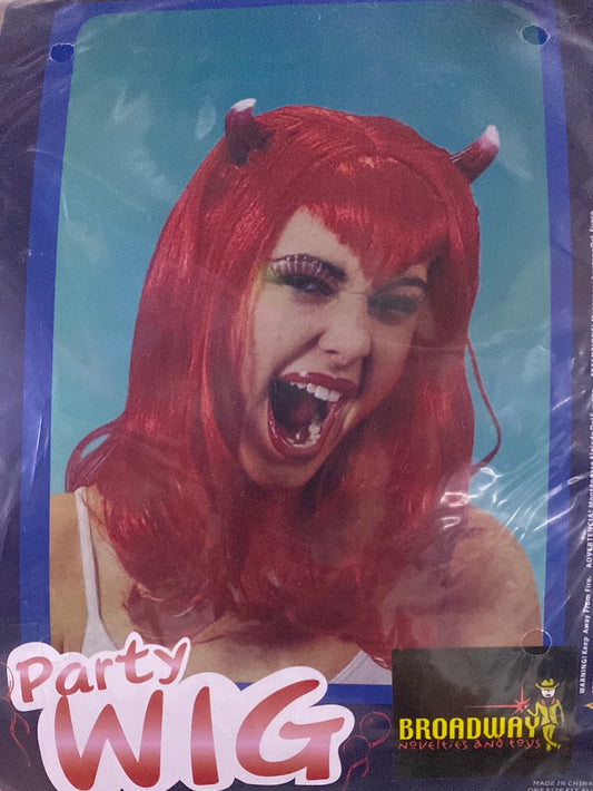 Wig - Red Hair and Horns