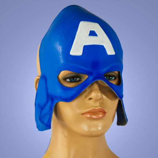 Patriotic Captain Superhero Latex Mask