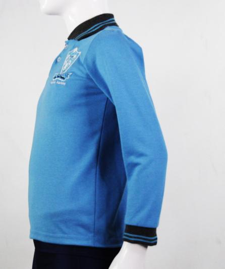 LONGSLEEVE GOLFER WITH KNITTED COLLAR AND CUFFS - SKU: 02H
