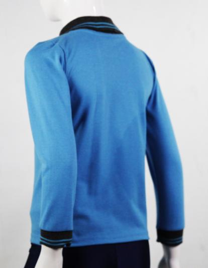 LONGSLEEVE GOLFER WITH KNITTED COLLAR AND CUFFS - SKU: 02H