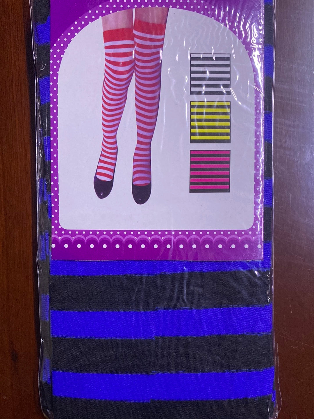 Thigh High Socks - blue & black