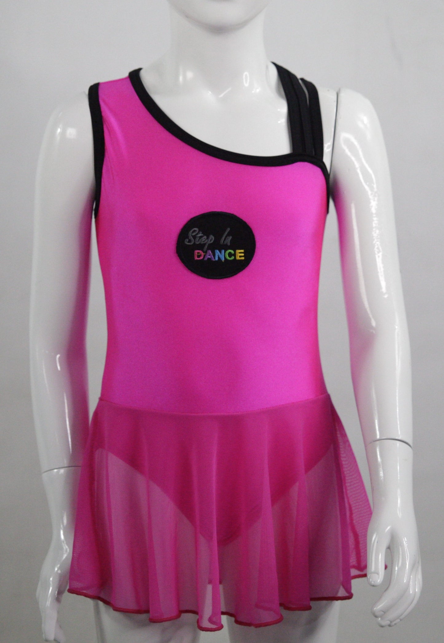 CROSS BACK DANCE DRESS WITH FULL MESH SKIRT WITH PANTY - SKU: 278 DRESS B