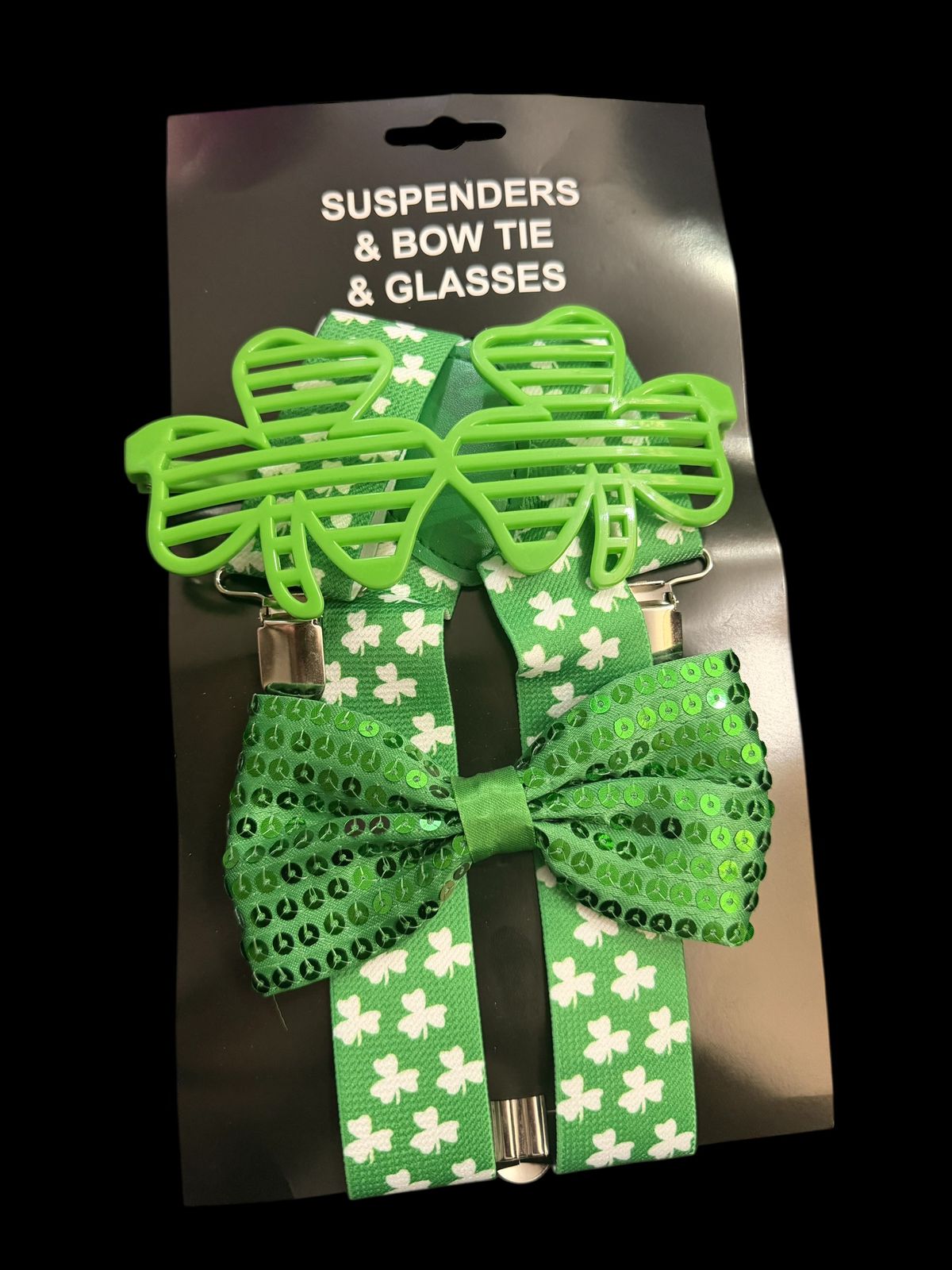 St Paddy Suspender, Bowtie, Glasses Set