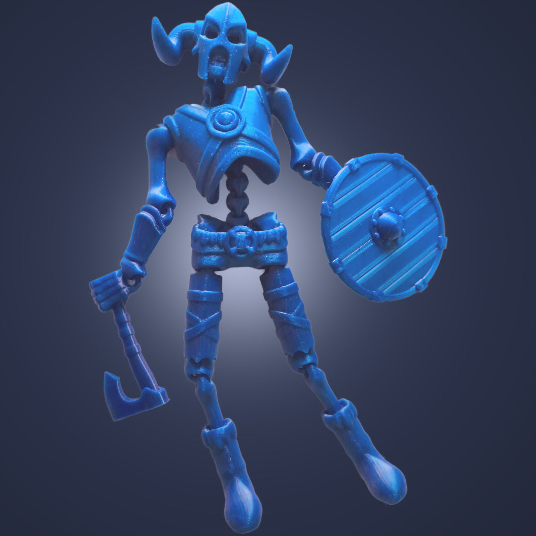 3D Printed Bone Knight with Axe and Shield