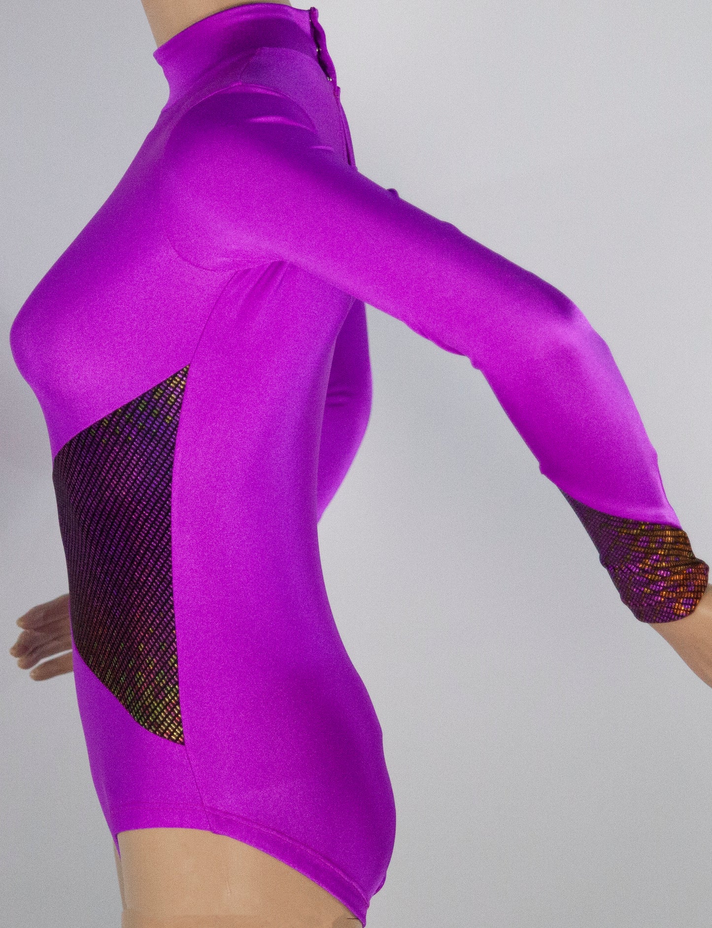POLO WITH INSETS GYM LEOTARD - SKU: G109