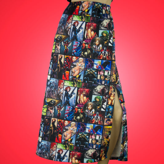Modern Comics Long Skirt with Slit