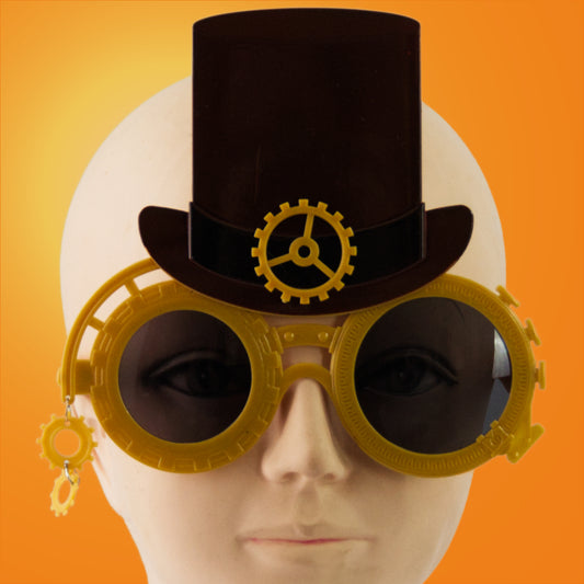 Stoompomp Plastic Sunglasses - Top Hat & Cogs