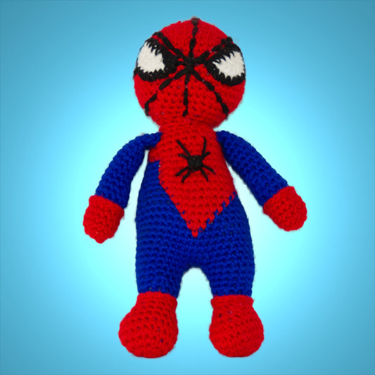 Handmade Knitted Spider Superhero Toy