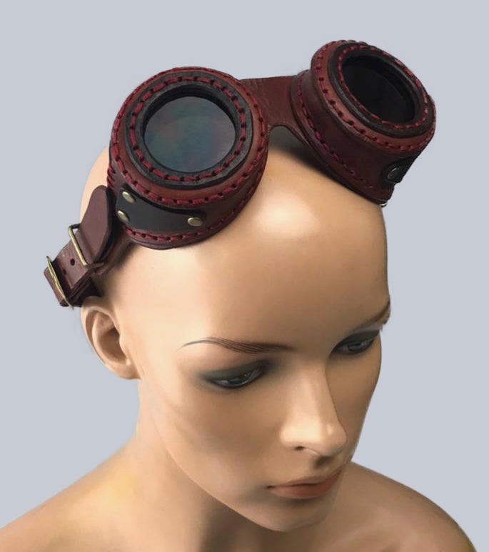 Stoompomp Leather Steampunk Goggles