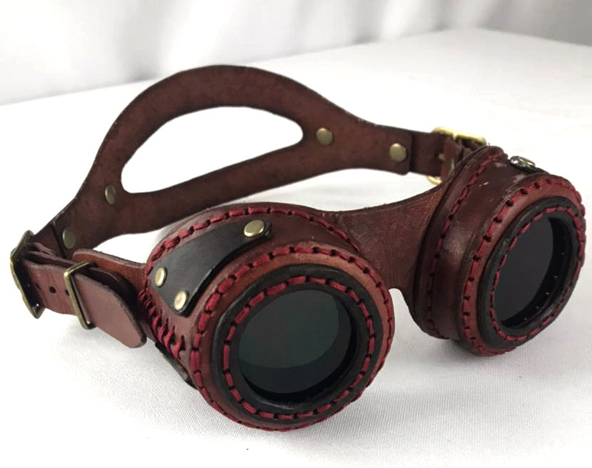 Stoompomp Leather Steampunk Goggles