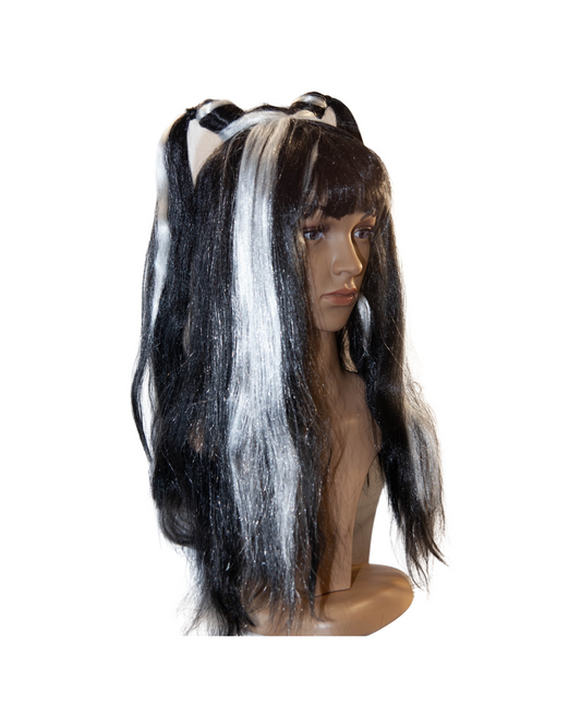Black and White Ponytails Wig