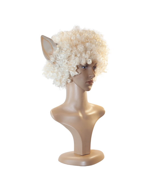 Blonde Curly Afro Wig With Elf Ears