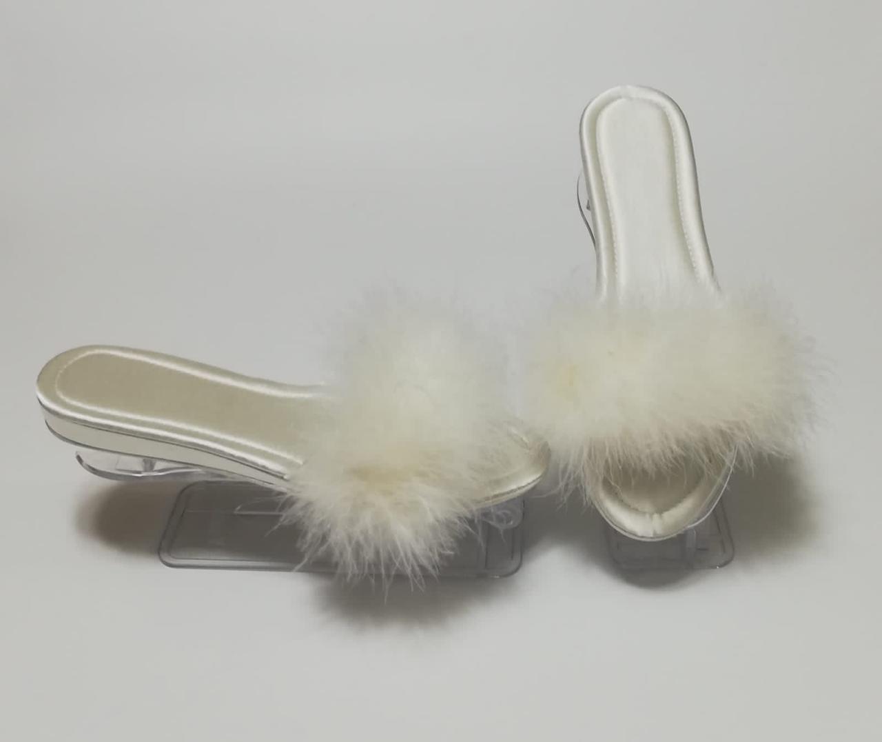 Bridal Slipper - White Feather