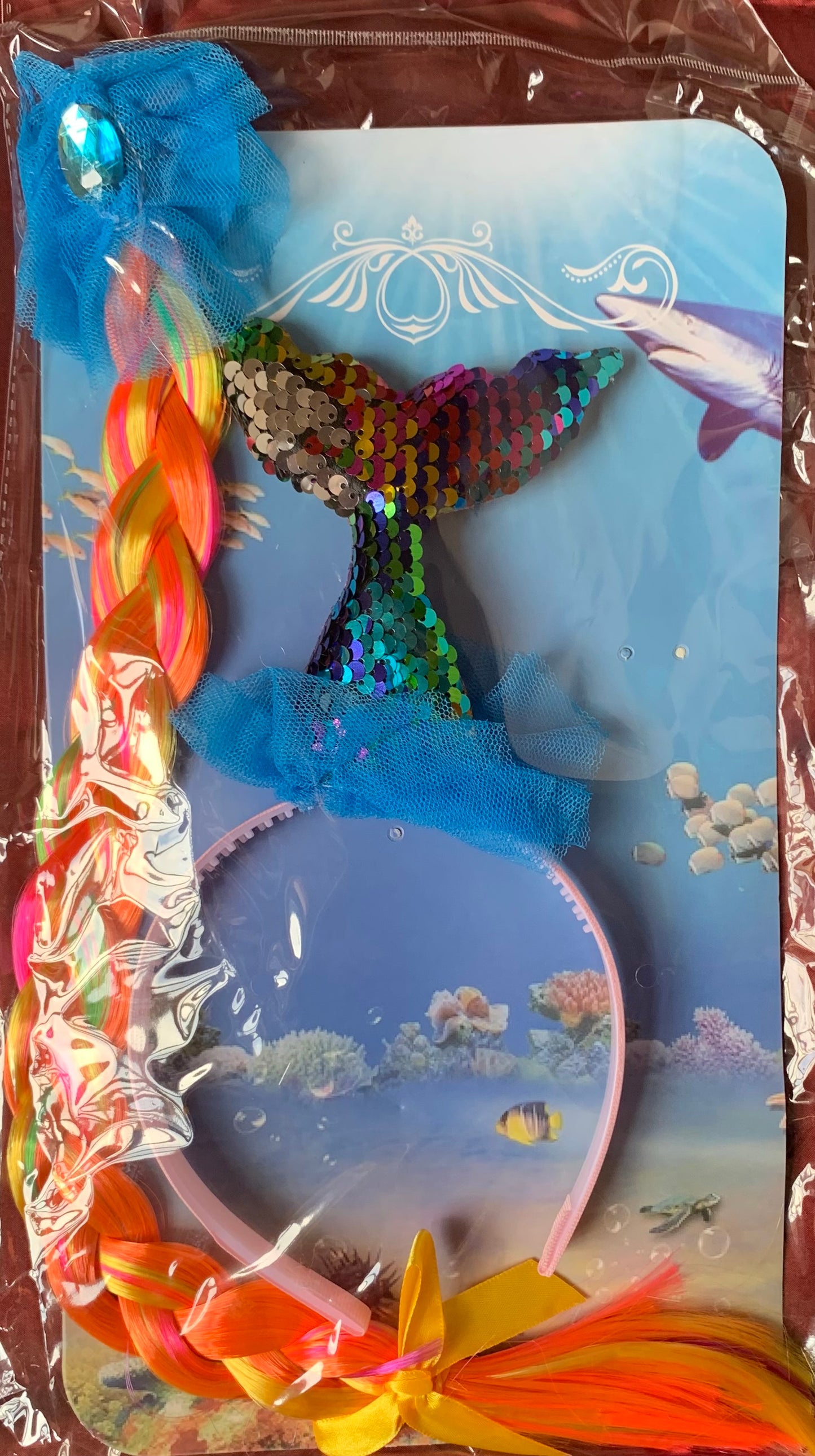 Mermaid Set With Aliceband and Ponytail