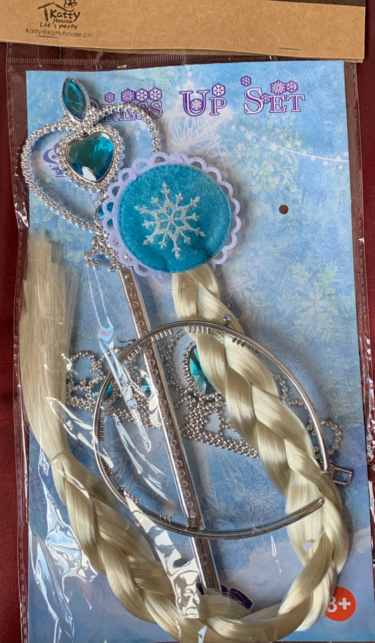 Frozen Set With Alice Band, Ponytail and Wand