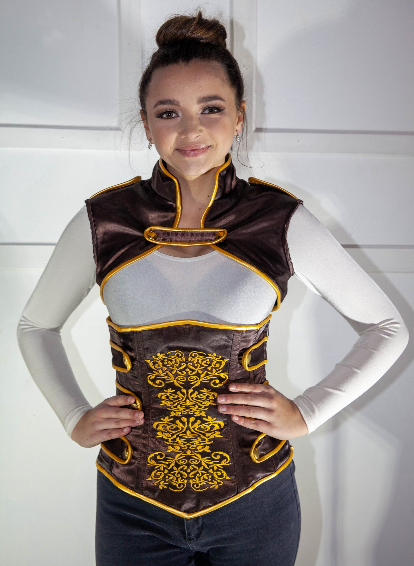 Steampunk Corset with Jacket - Brown & Gold