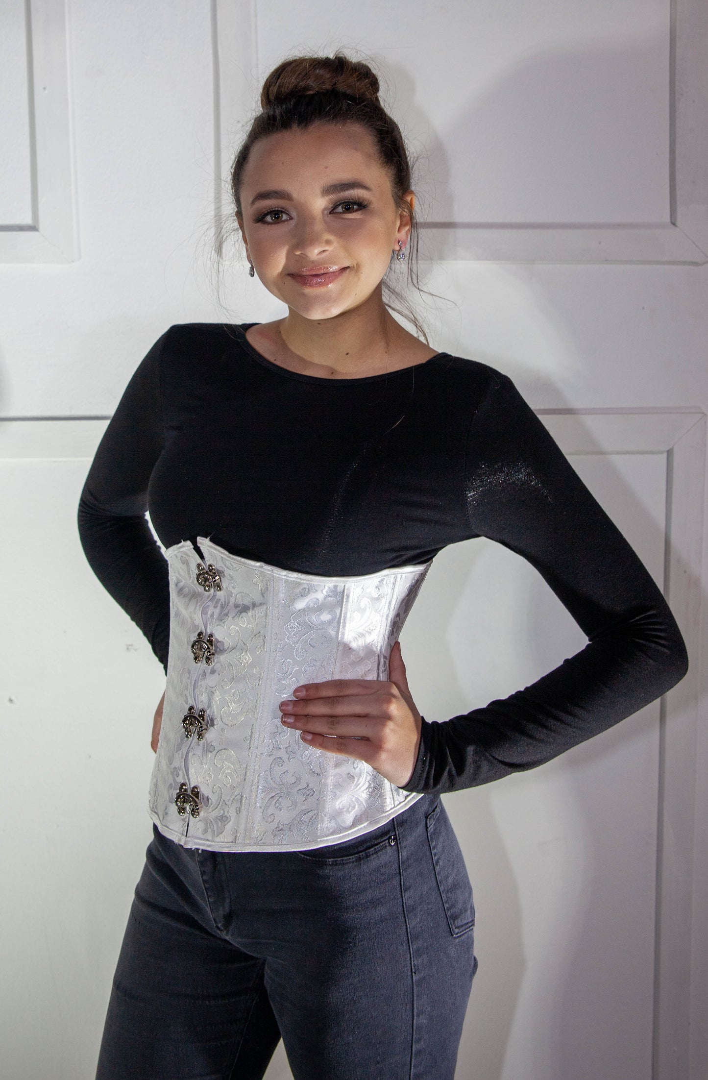 Corset - White Underbust with Clasps