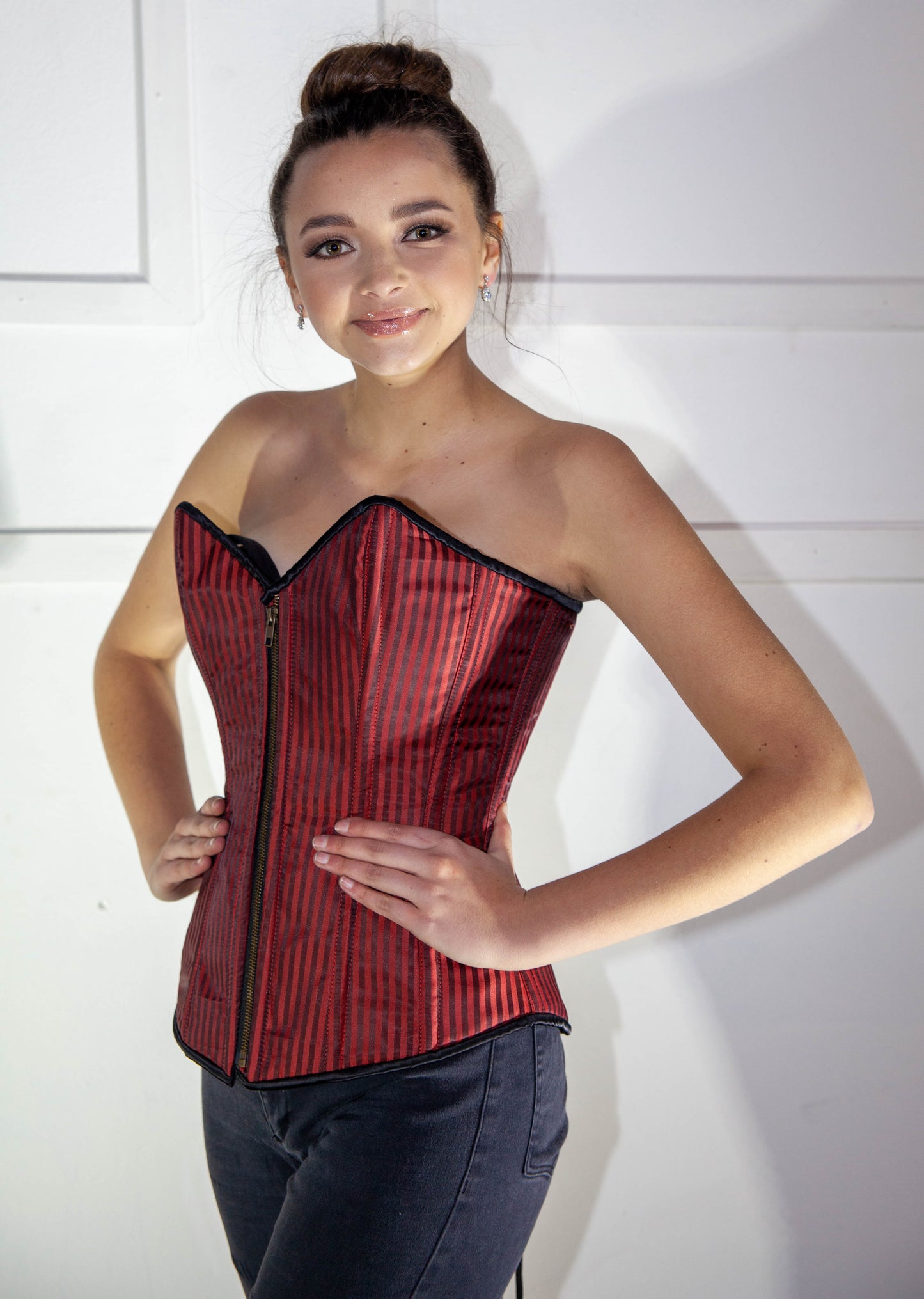 Corset - Red & Black Striped Full
