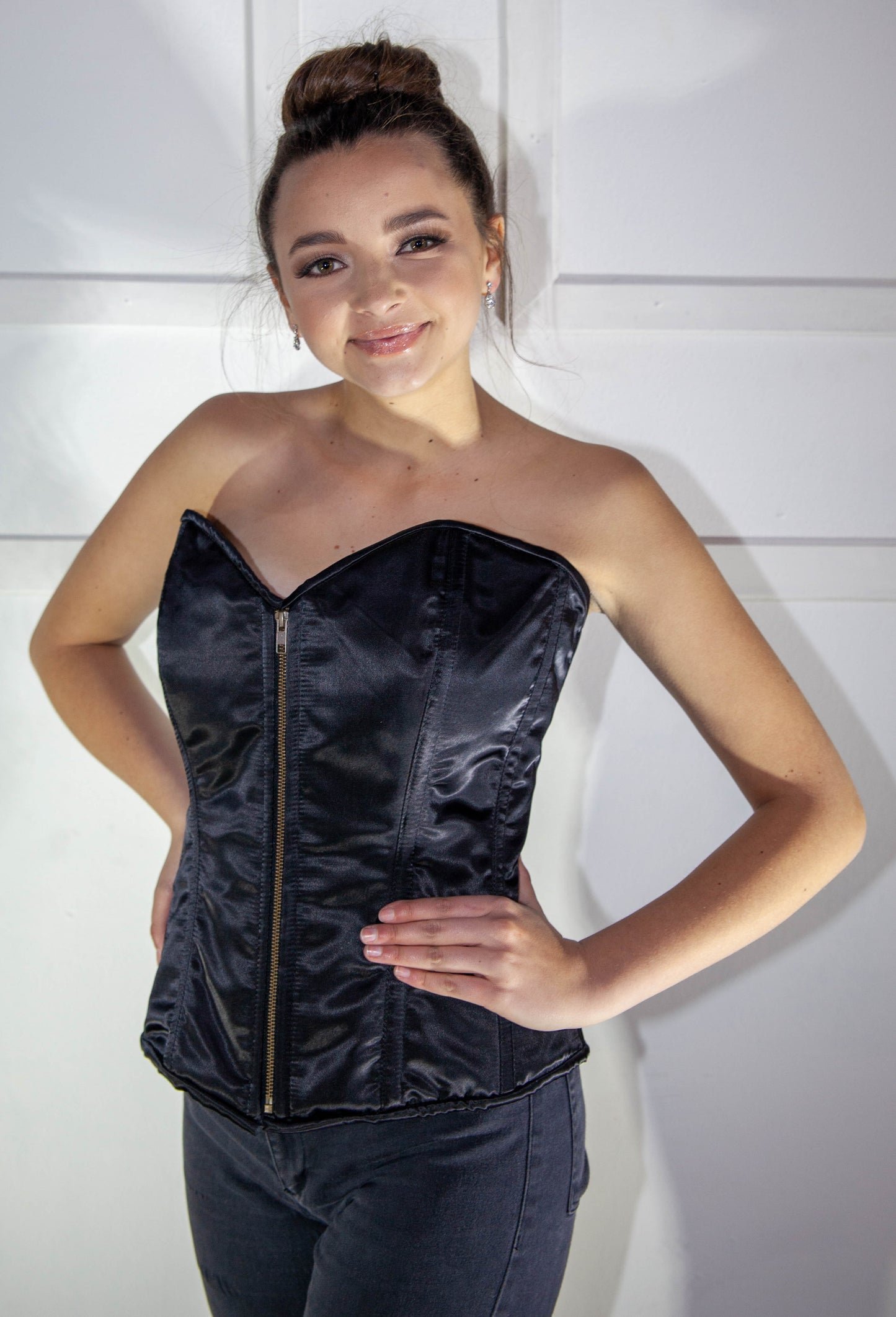 Corset - Full Black Satin