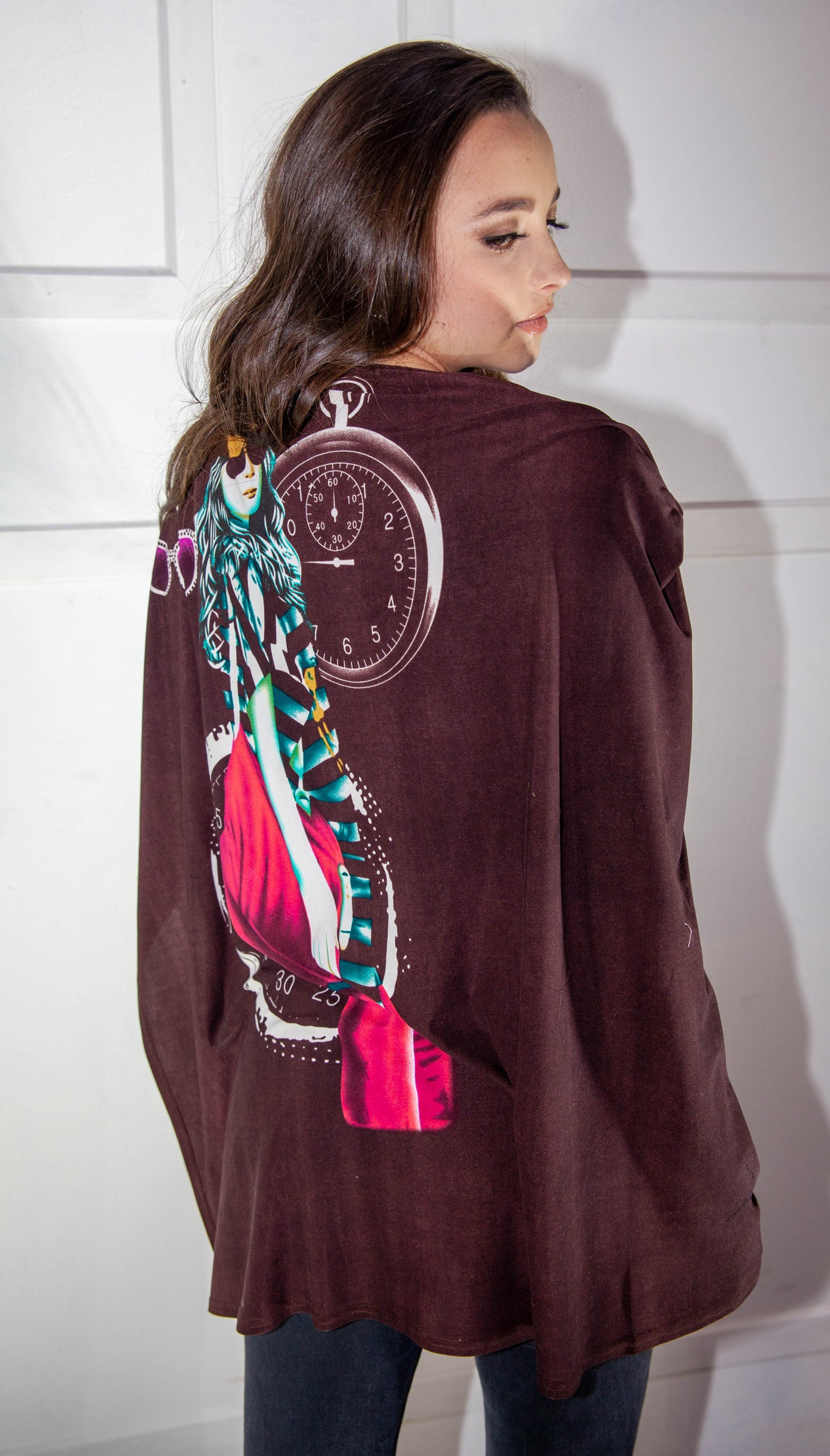 Poncho - Brown Printed