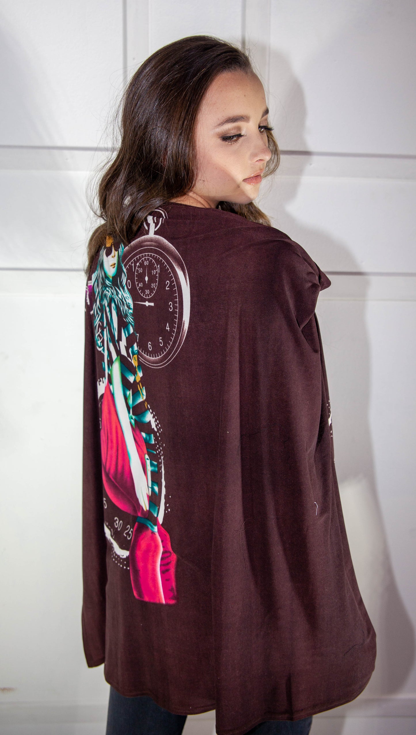 Poncho - Brown Printed