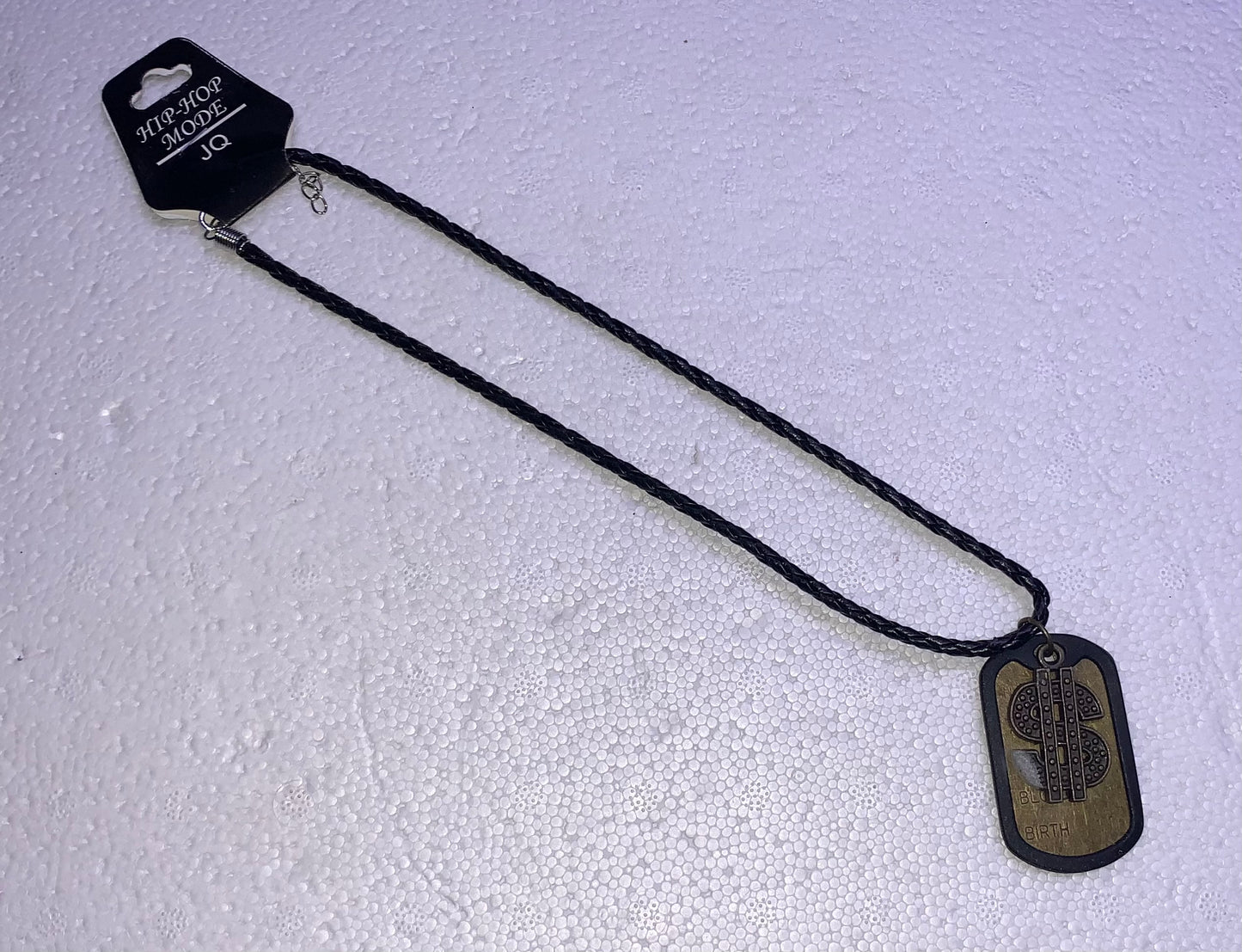 Dollar Sign Dog Tag Necklace