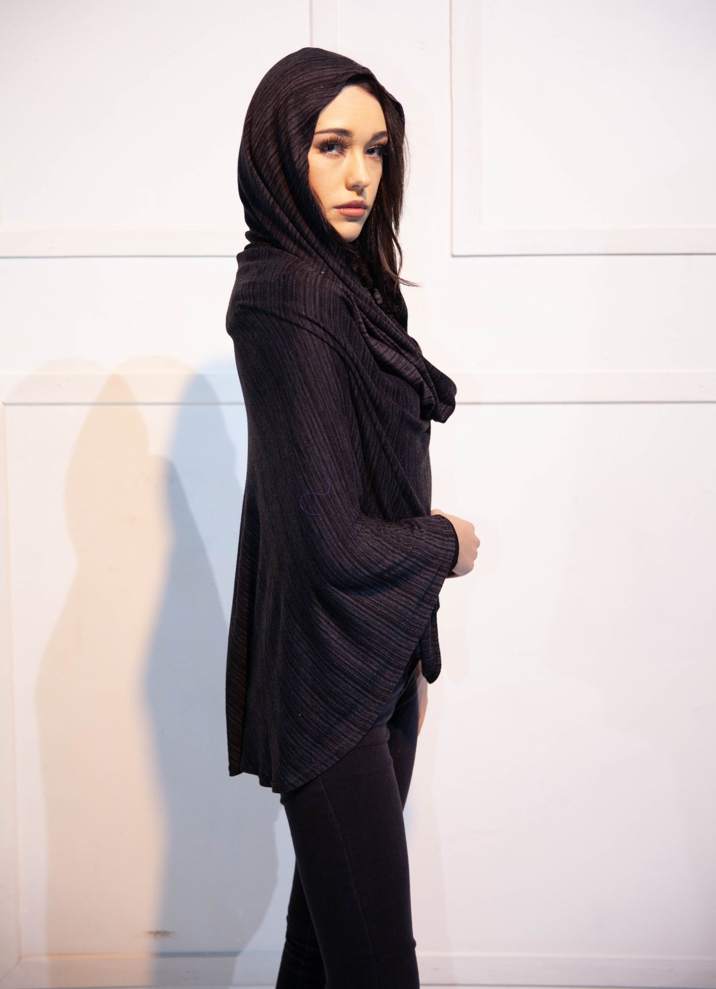 Poncho - Hooded Black Stoompomp
