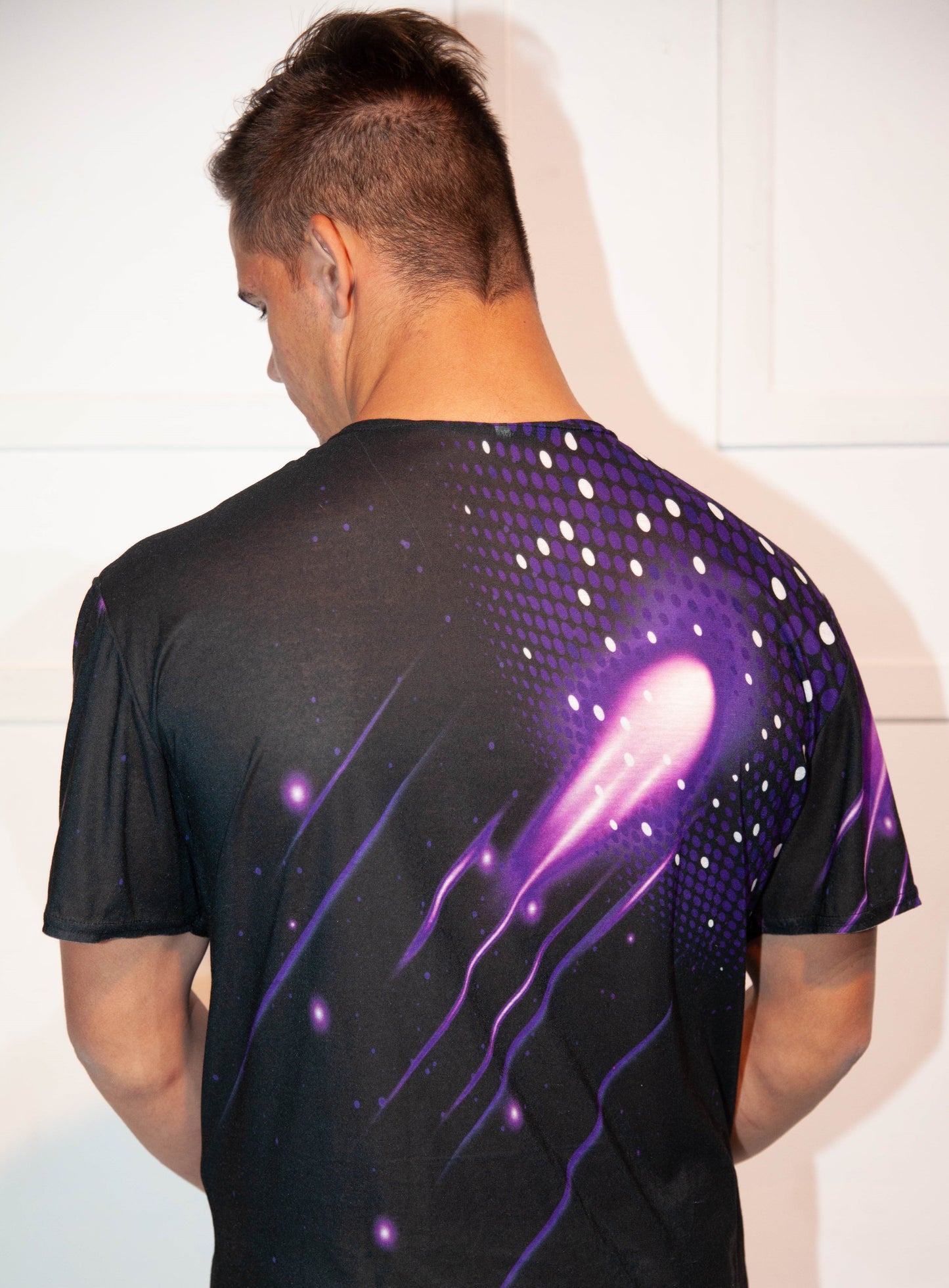 Mens T-Shirt - Stoompomp Cyberstorm Printed Purple Comet