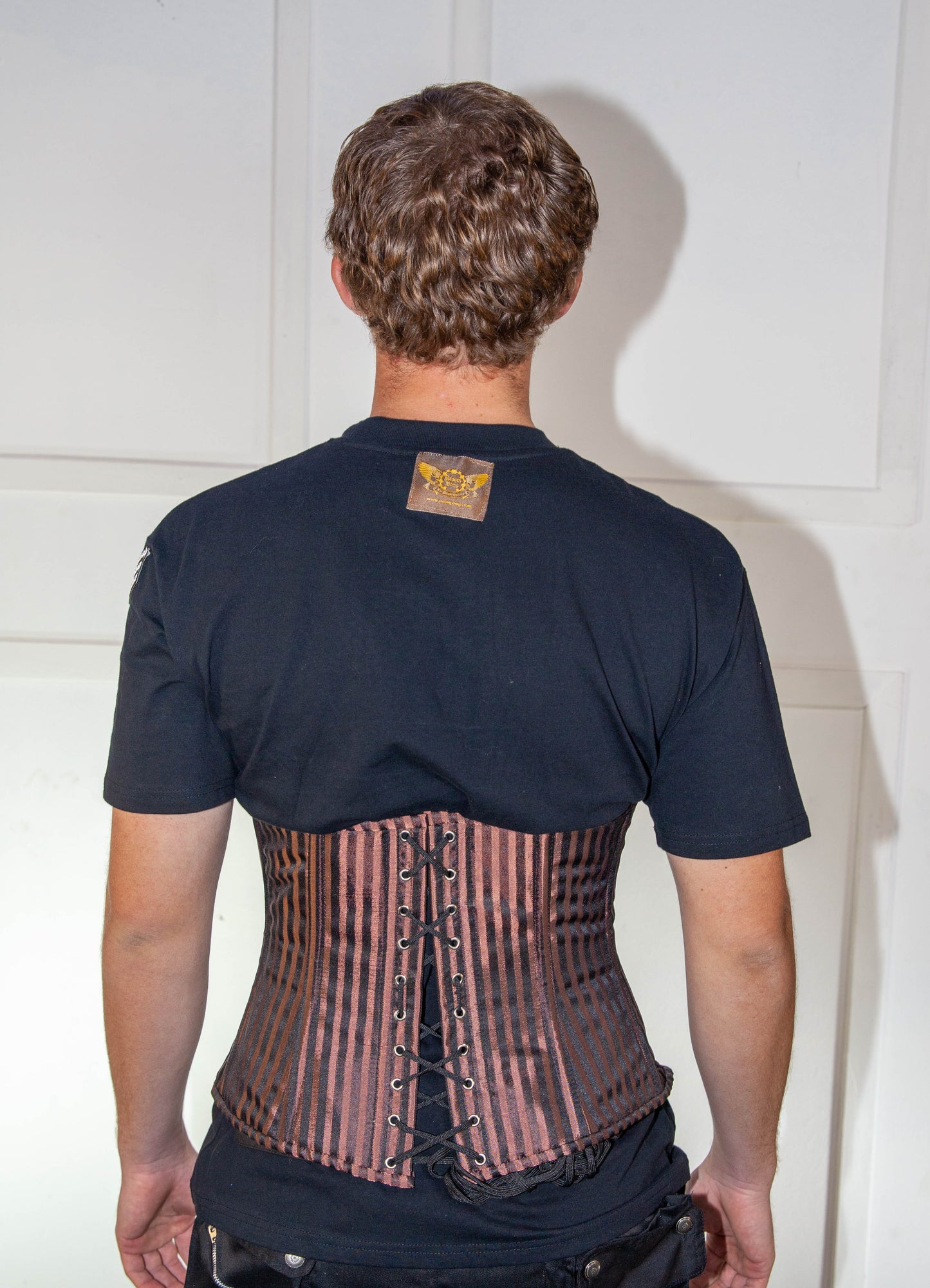 Corset - Men's Brown Striped Underbust