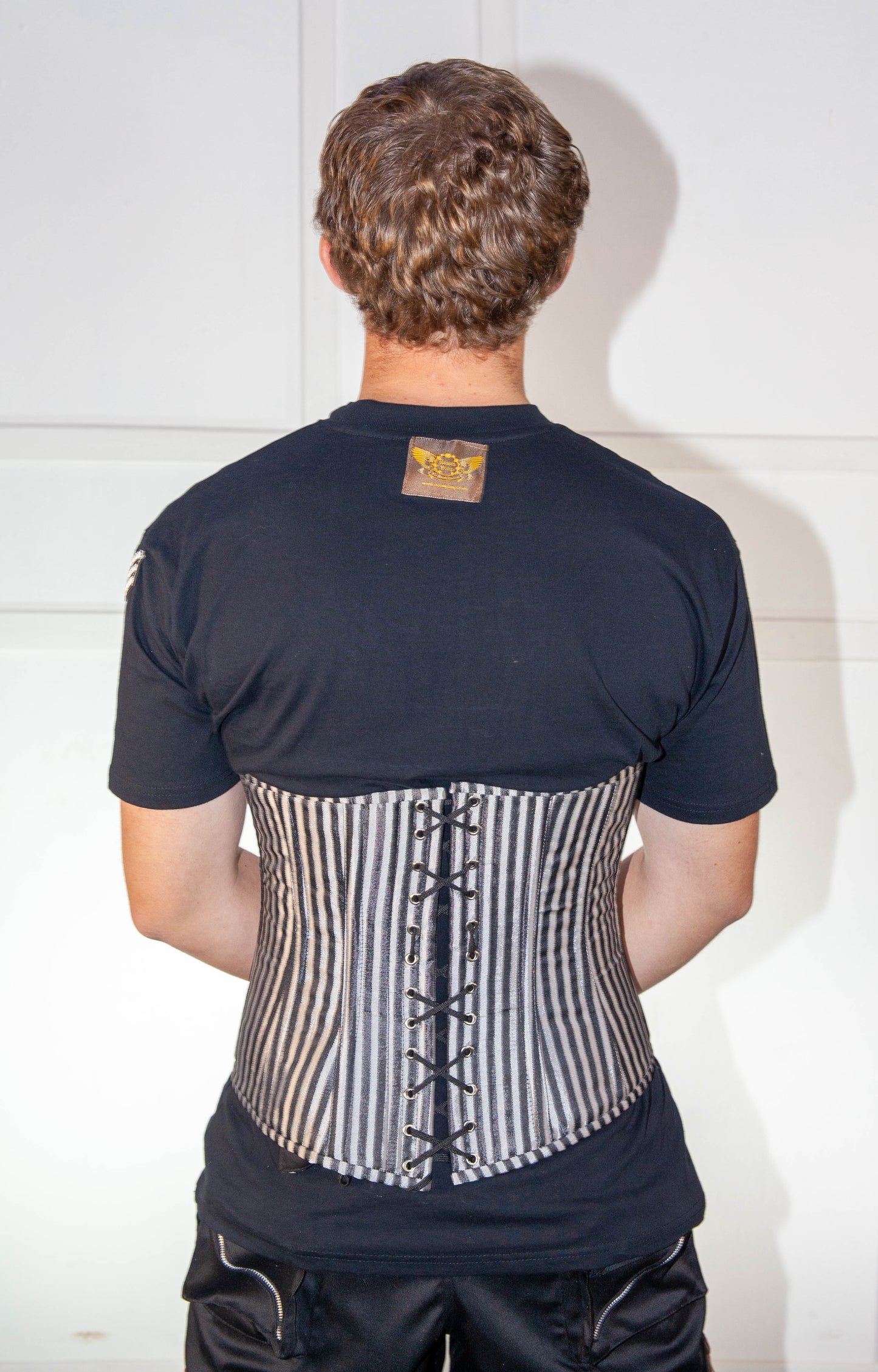 Corset - Black & Silver Striped Underbust