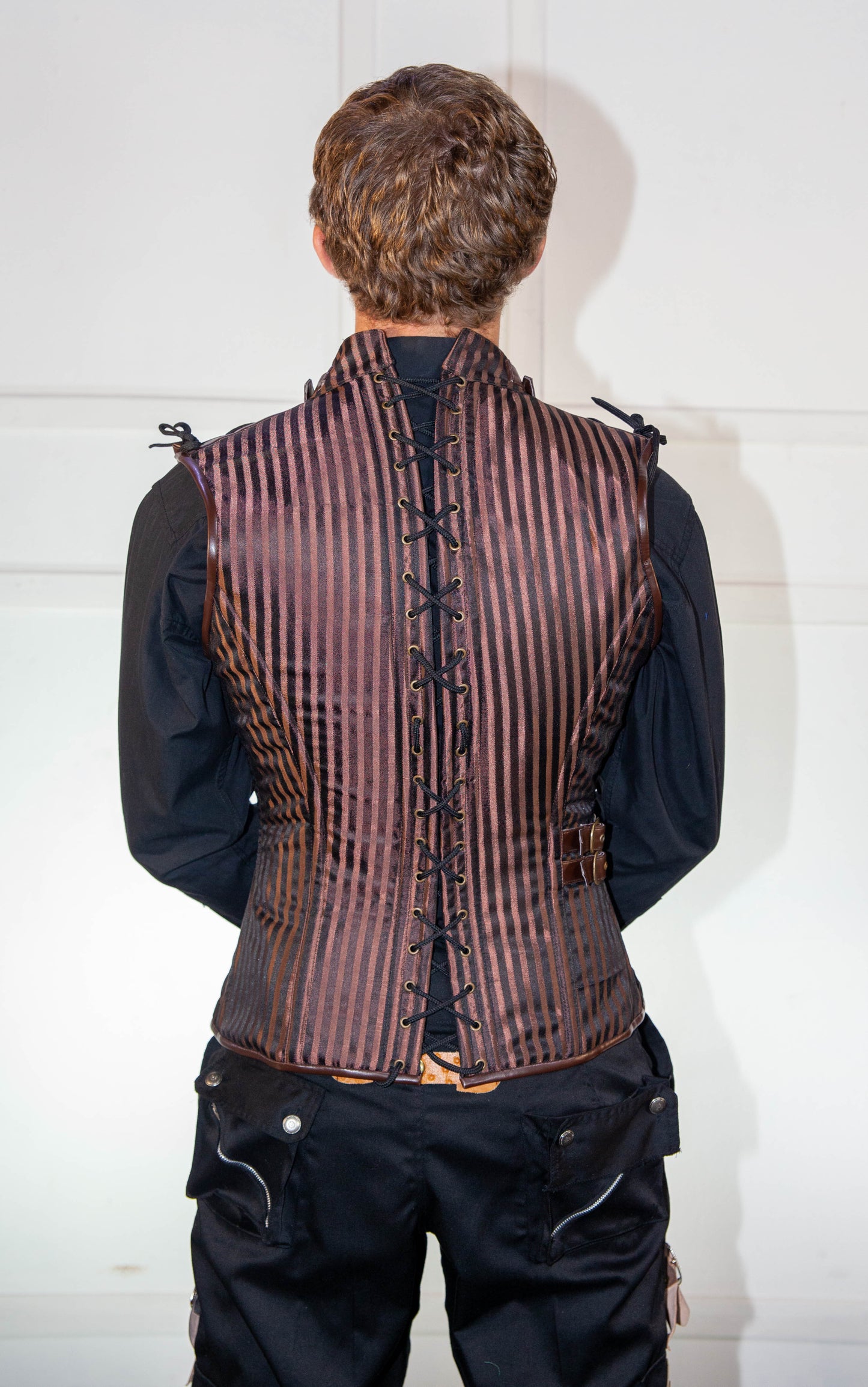 Corset - Brown Striped Waistcoat