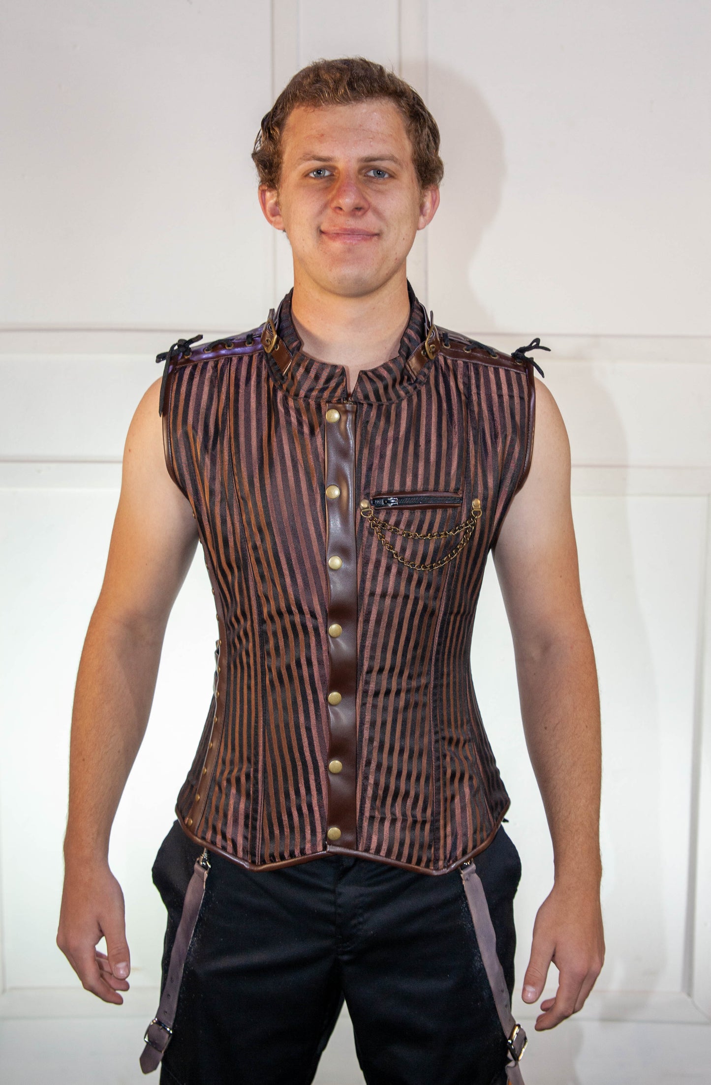 Corset - Brown Striped Waistcoat
