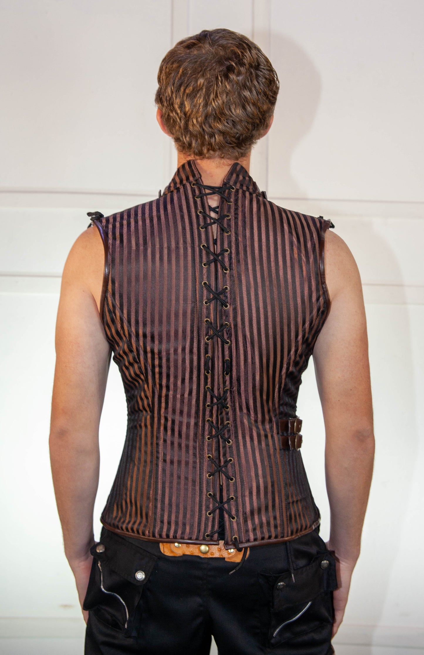 Corset - Brown Striped Waistcoat