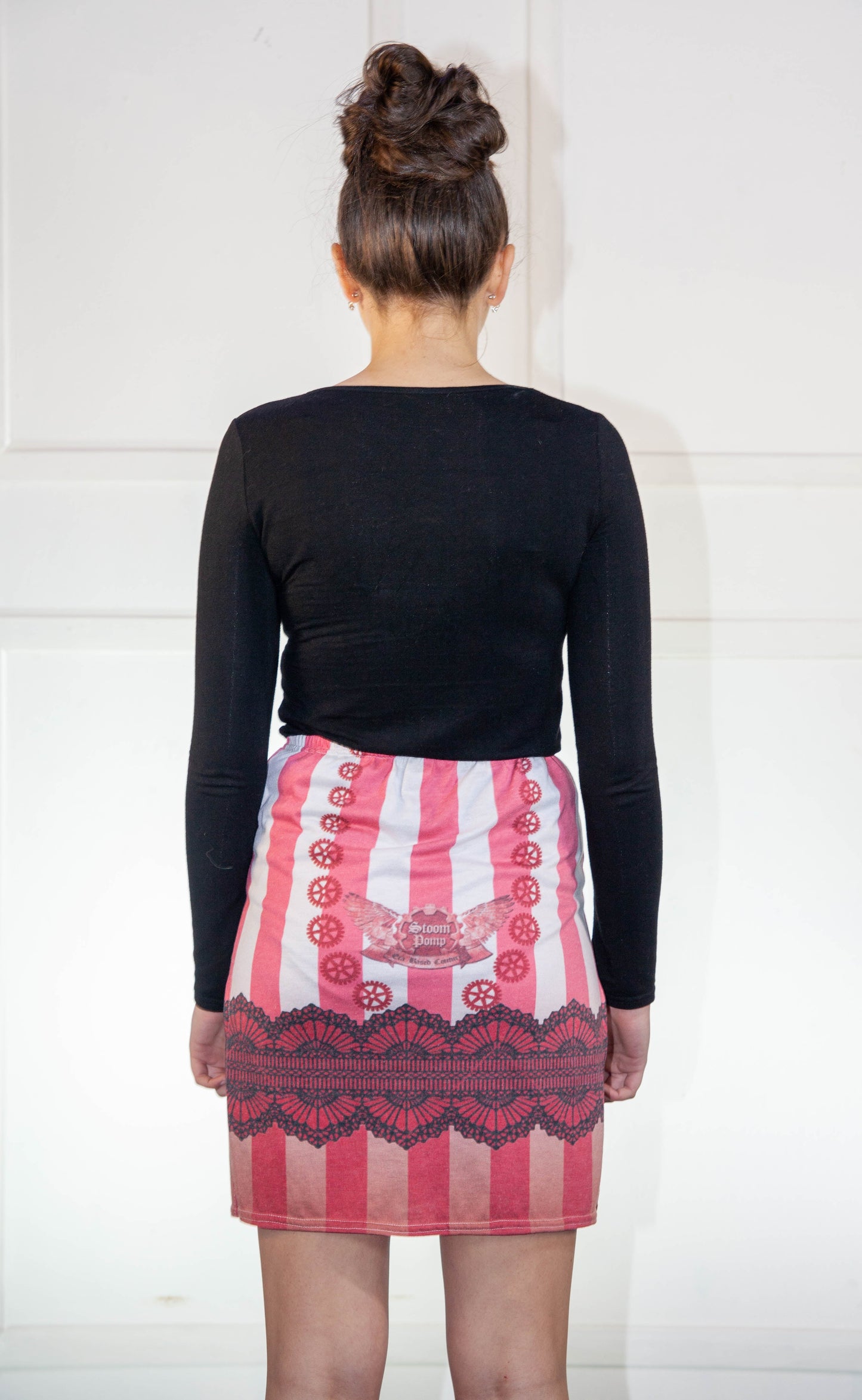 Skirt - Stoompomp Printed Pink & White Stripes