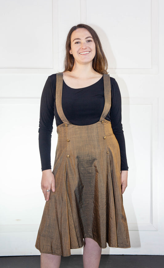 Skirt - Green High Waisted with Braces