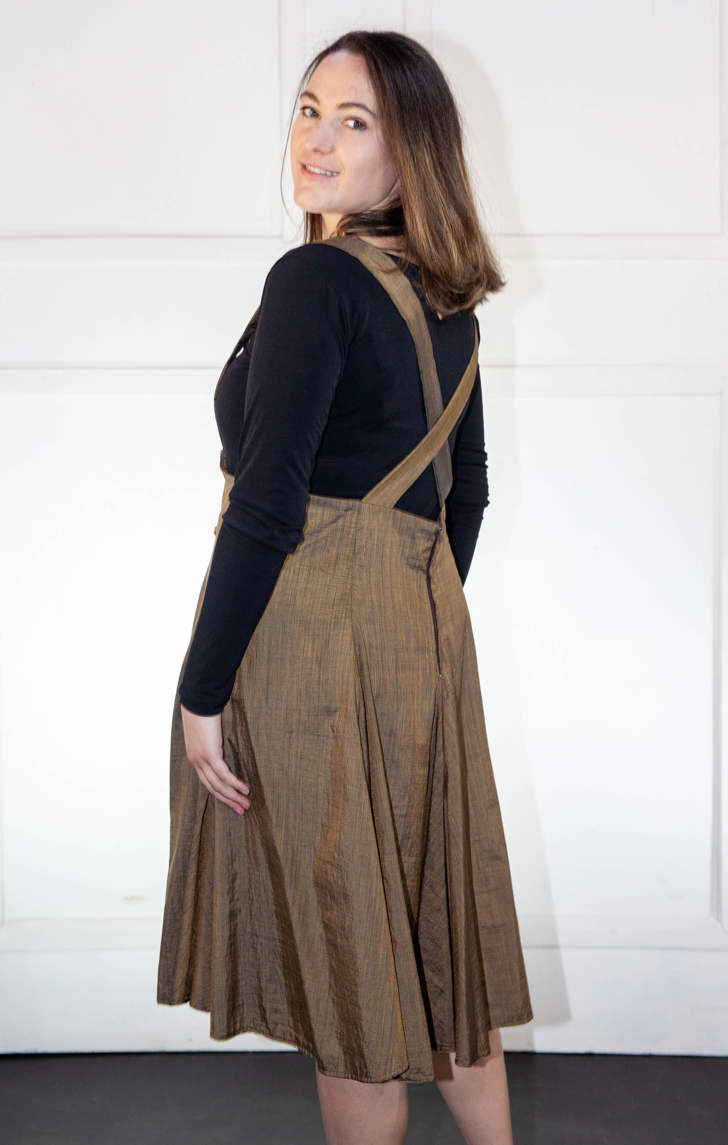 Skirt - Green High Waisted with Braces