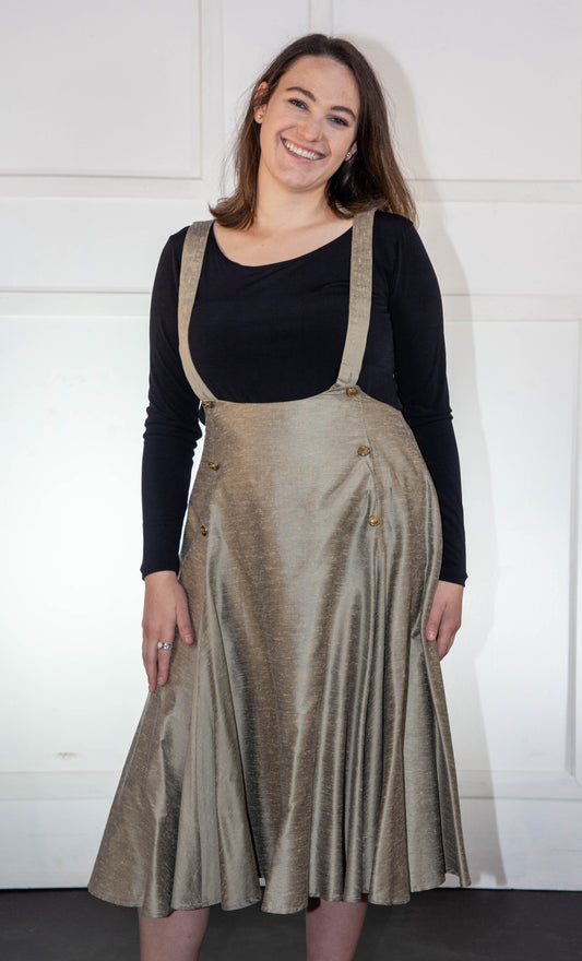 Skirt - Khaki High Waisted with Braces