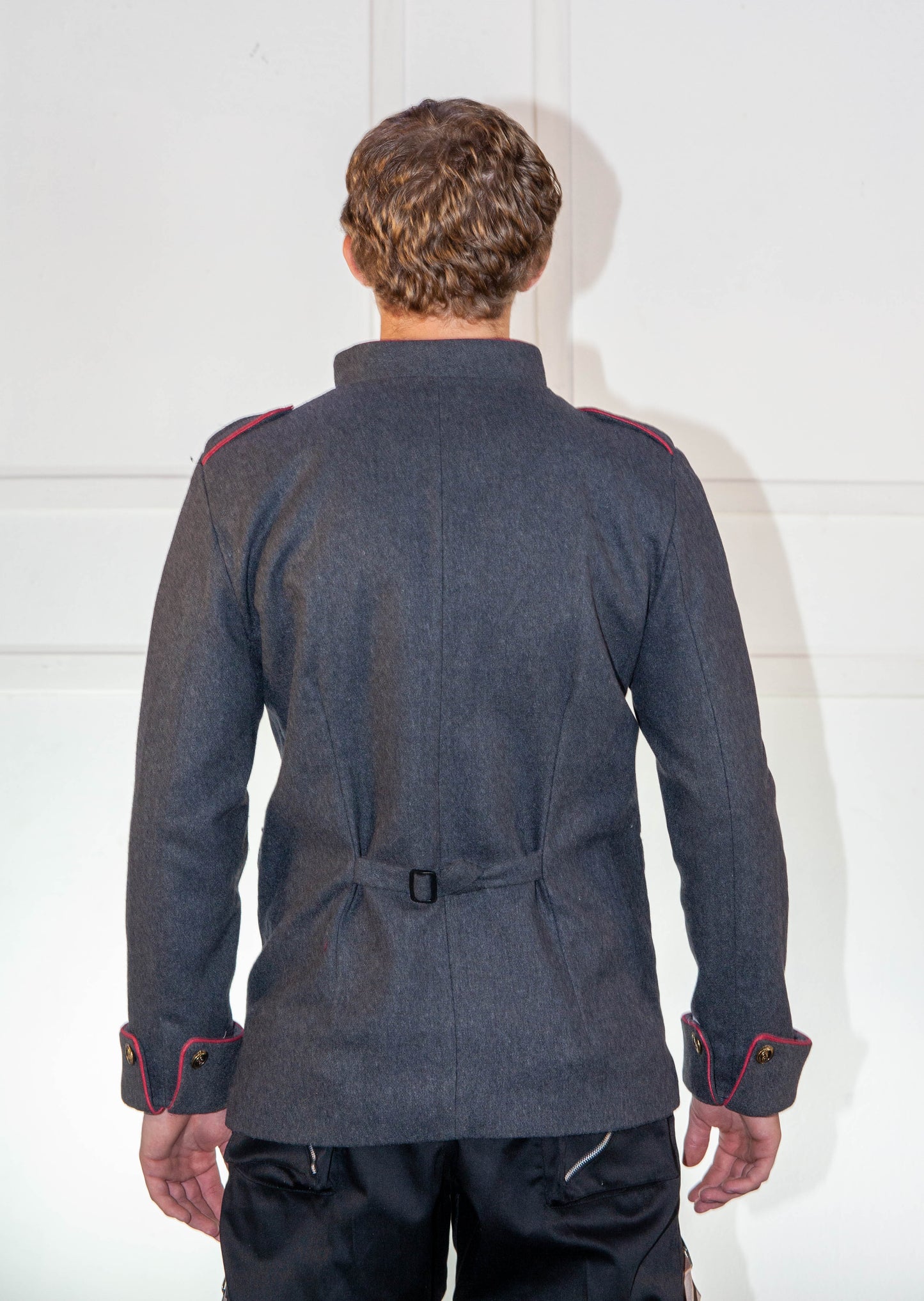 Military Jacket - Grey with Red