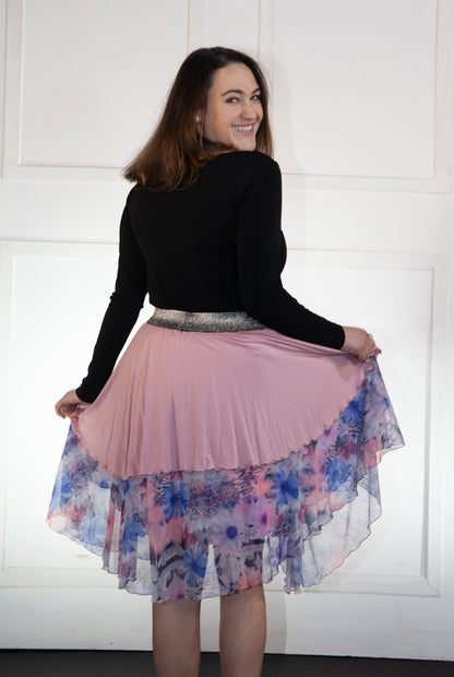 Skirt - Pink Floral Layered