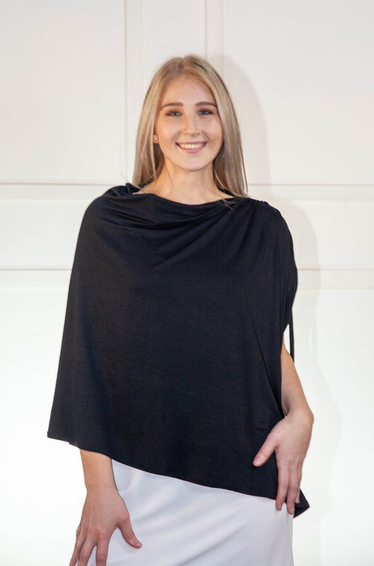 Poncho - Plain Black