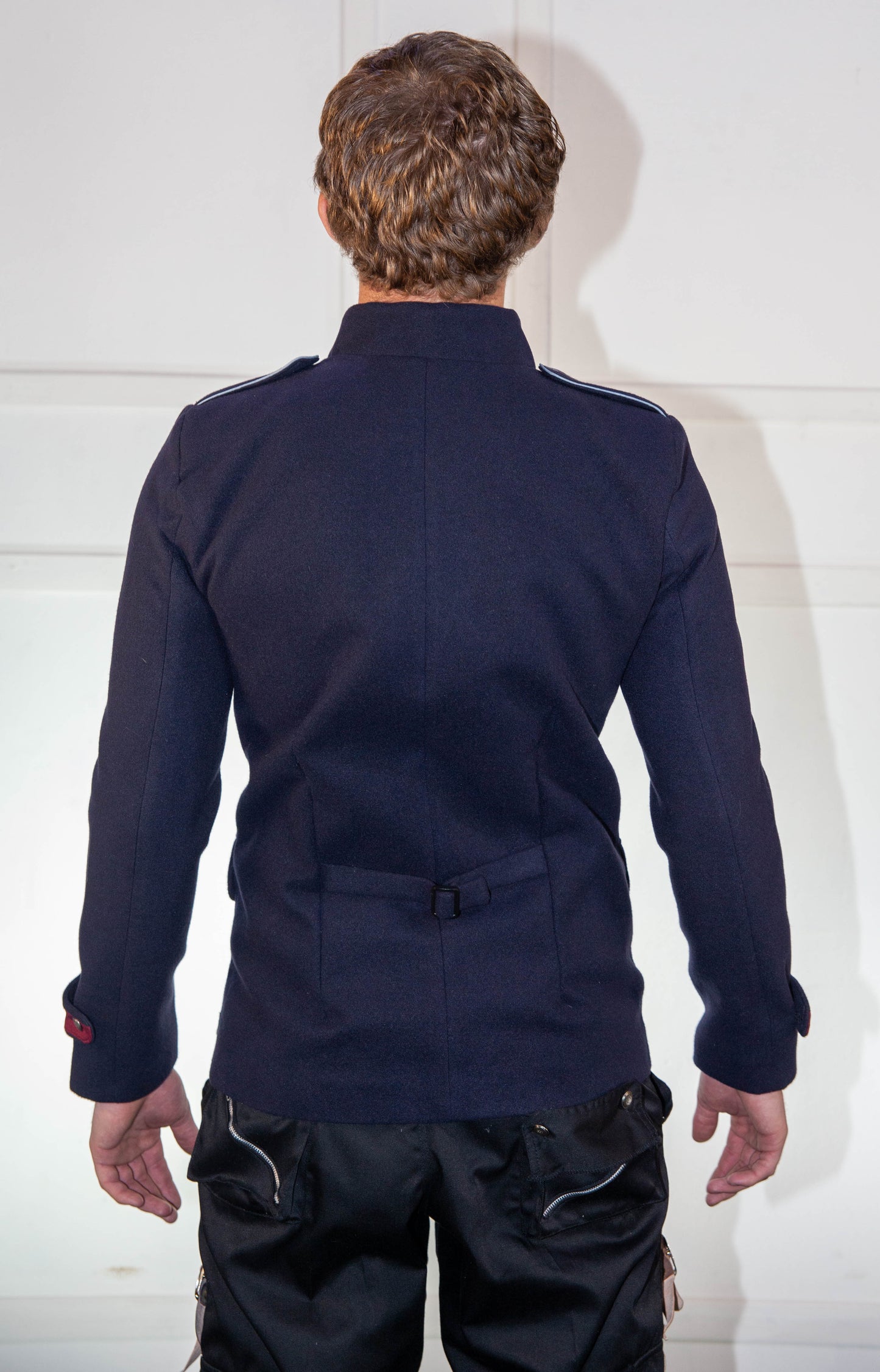 Military Jacket - Blue with Red & Light Blue Trim