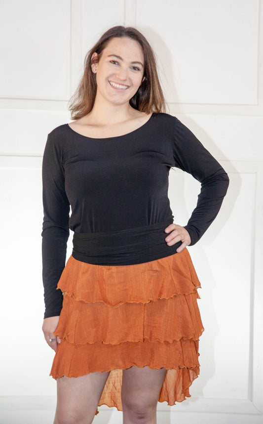 Skirt - High Low Gold Short