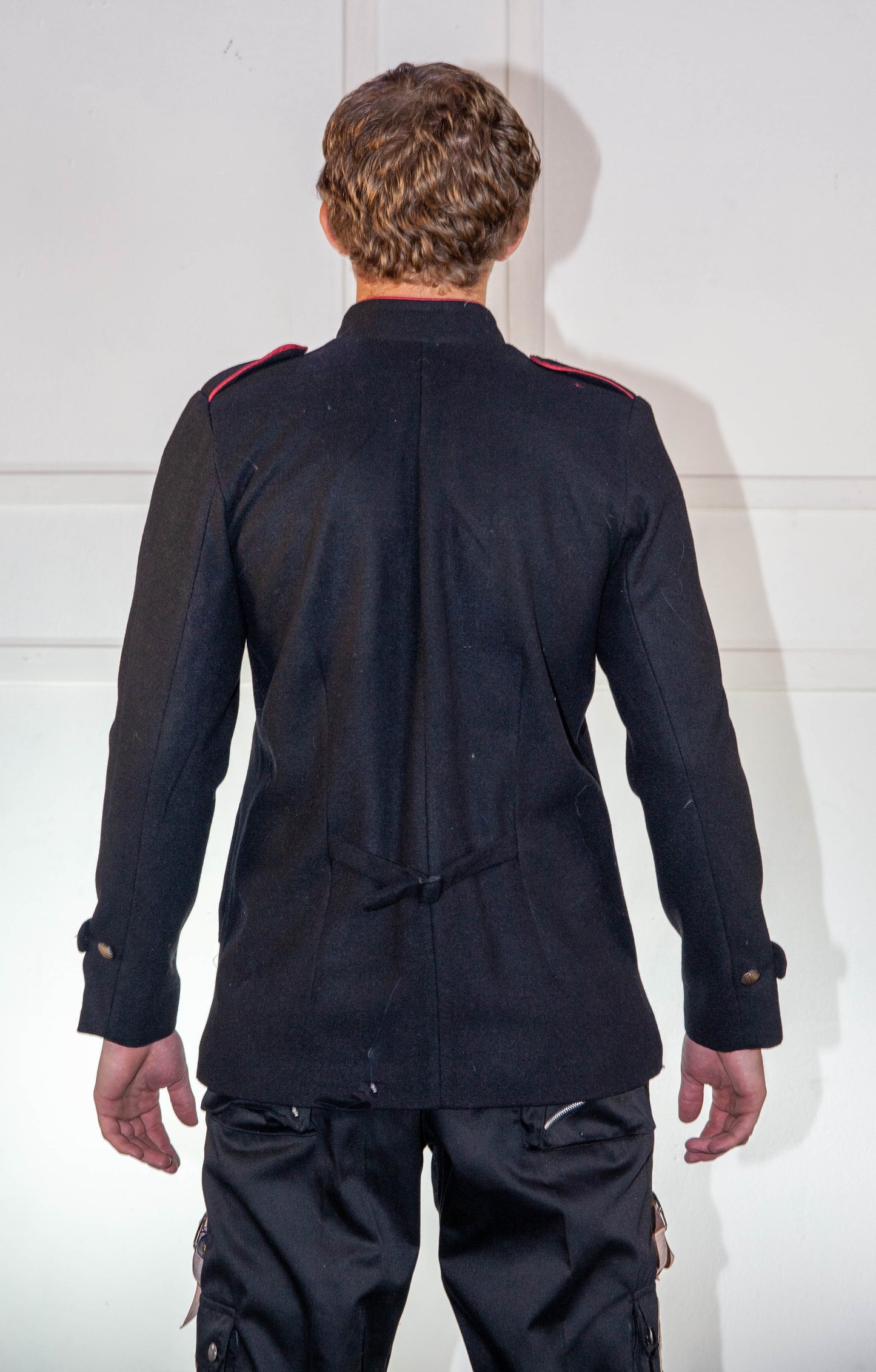 Military Jacket - Black & Red with Red Trim