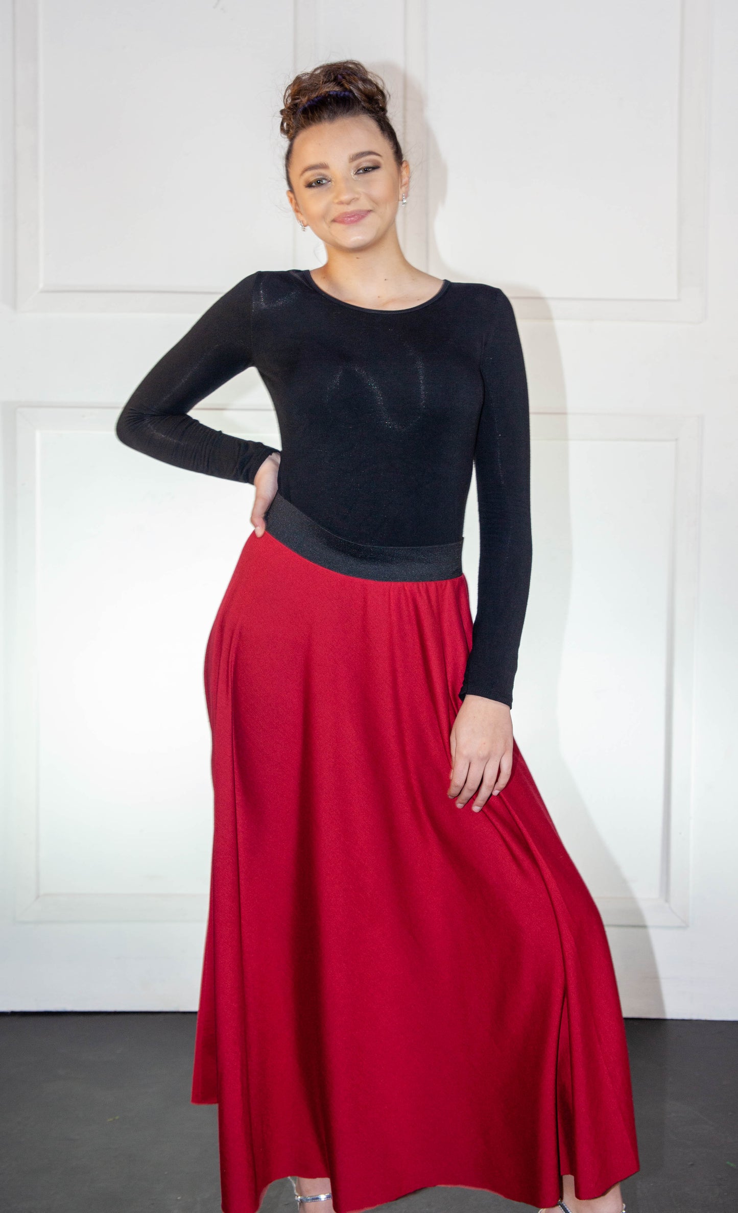 Skirt - Red Flair Long