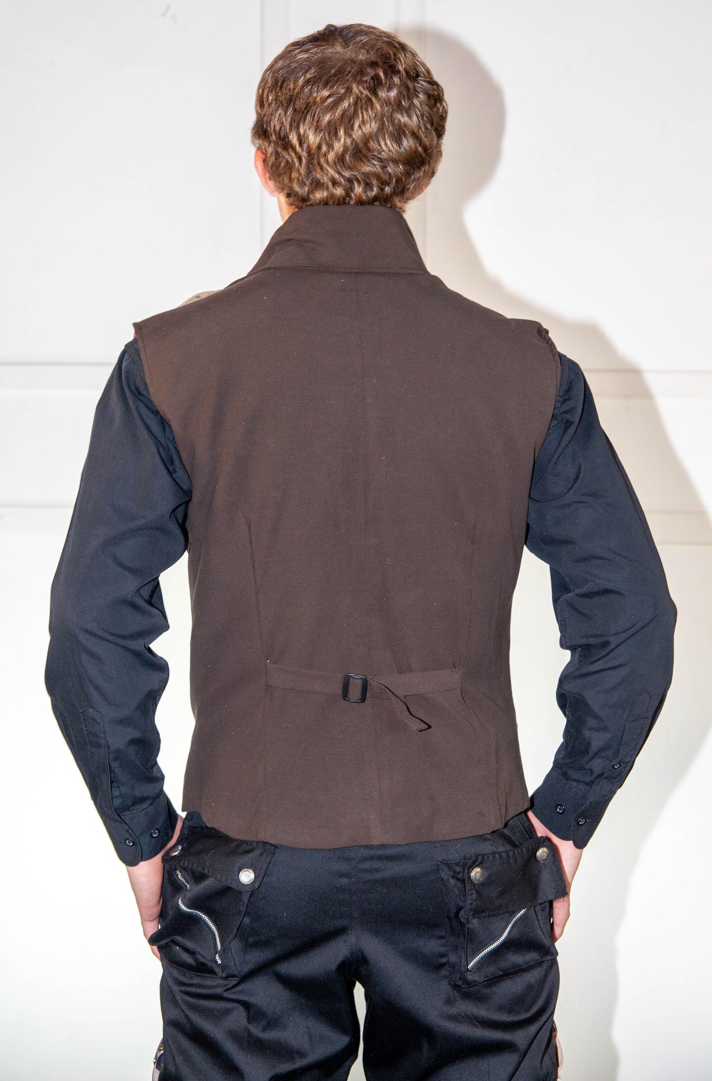 Waistcoat - Brown with Brown Leather Straps