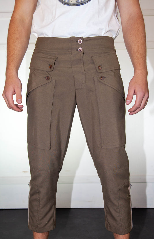 Horse Riding 3/4 Camo Green Trousers