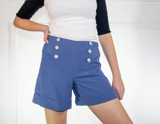 Shorts - High Waisted Blue